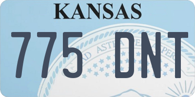 KS license plate 775DNT