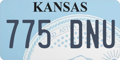 KS license plate 775DNU