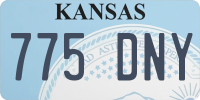 KS license plate 775DNY