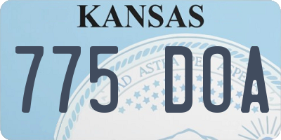 KS license plate 775DOA