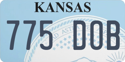 KS license plate 775DOB