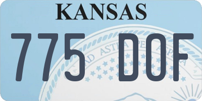 KS license plate 775DOF