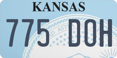 KS license plate 775DOH