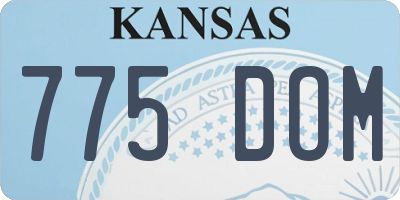 KS license plate 775DOM
