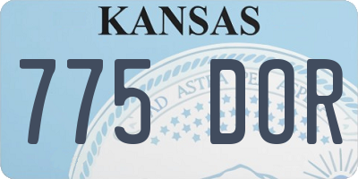 KS license plate 775DOR