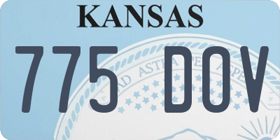 KS license plate 775DOV
