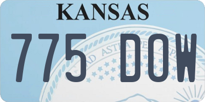 KS license plate 775DOW