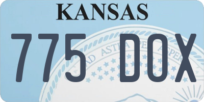 KS license plate 775DOX