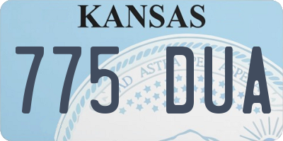 KS license plate 775DUA
