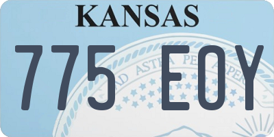 KS license plate 775EOY