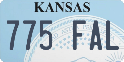 KS license plate 775FAL