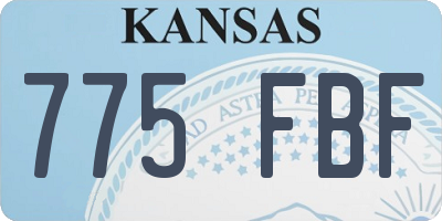 KS license plate 775FBF
