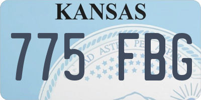KS license plate 775FBG