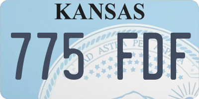 KS license plate 775FDF