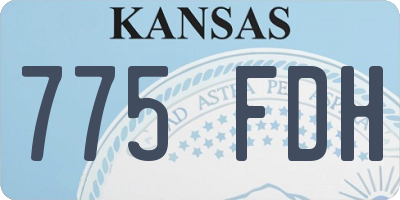 KS license plate 775FDH