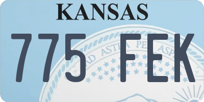 KS license plate 775FEK