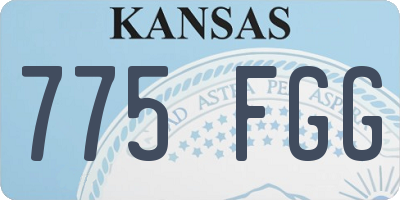 KS license plate 775FGG