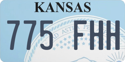 KS license plate 775FHH
