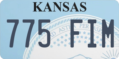 KS license plate 775FIM