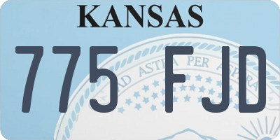 KS license plate 775FJD