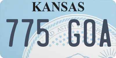 KS license plate 775GOA