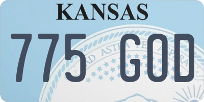 KS license plate 775GOD