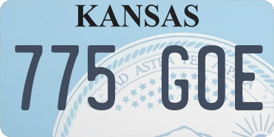 KS license plate 775GOE