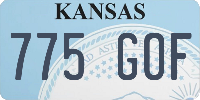 KS license plate 775GOF