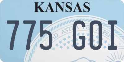 KS license plate 775GOI