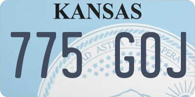 KS license plate 775GOJ