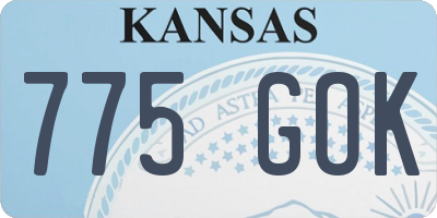 KS license plate 775GOK