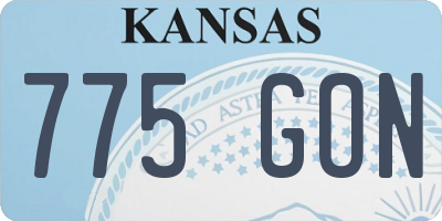 KS license plate 775GON