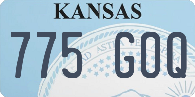 KS license plate 775GOQ