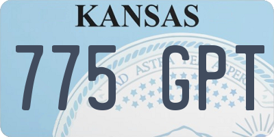 KS license plate 775GPT