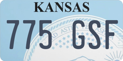 KS license plate 775GSF