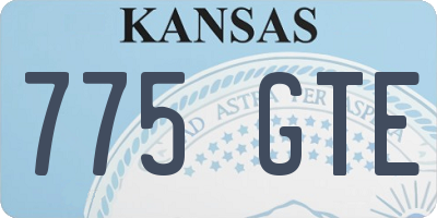 KS license plate 775GTE