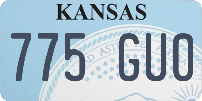 KS license plate 775GUO