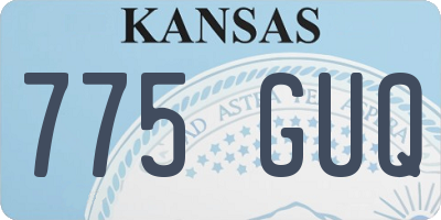 KS license plate 775GUQ