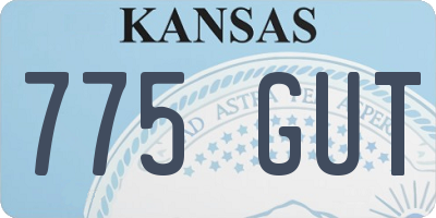 KS license plate 775GUT
