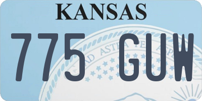 KS license plate 775GUW