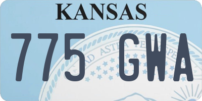 KS license plate 775GWA