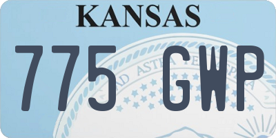 KS license plate 775GWP