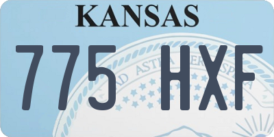 KS license plate 775HXF