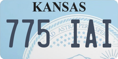KS license plate 775IAI