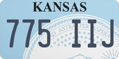 KS license plate 775IIJ