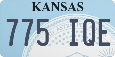 KS license plate 775IQE