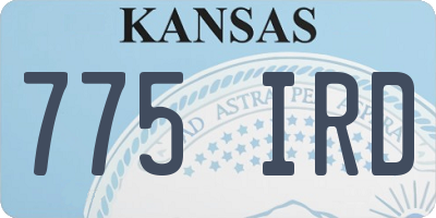 KS license plate 775IRD