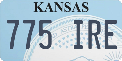 KS license plate 775IRE