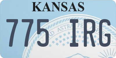 KS license plate 775IRG
