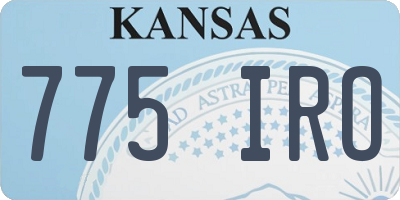 KS license plate 775IRO